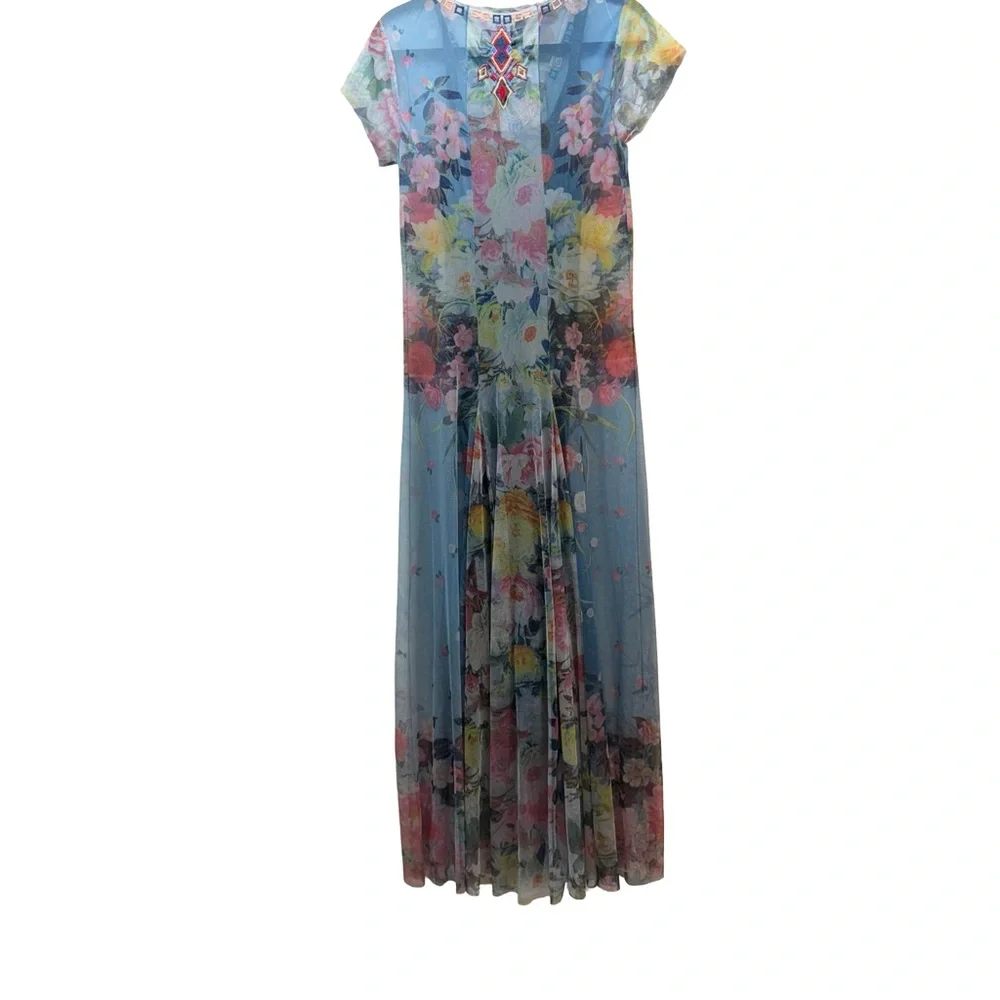 Johnny Was Multicolor Floral Maxi Dress - Picture 3 of 11